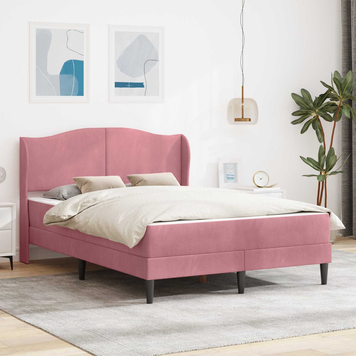 Struttura del letto 2 pcs Rosa 120 x 190 cm Velluto | homemem39