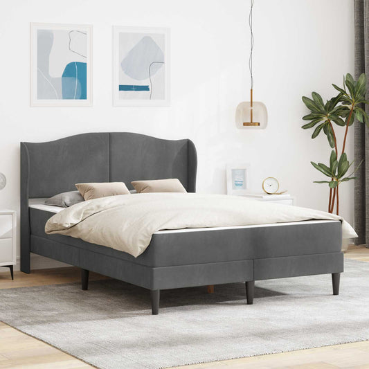 Struttura del letto Grigio Scuro 140 x 190 cm Velluto | homemem39