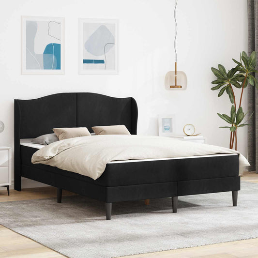 Struttura del letto con testiera Nero 140 x 190 cm Velluto | homemem39
