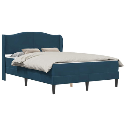 Struttura del letto con testiera Blu 140 x 200 cm Velluto | homemem39