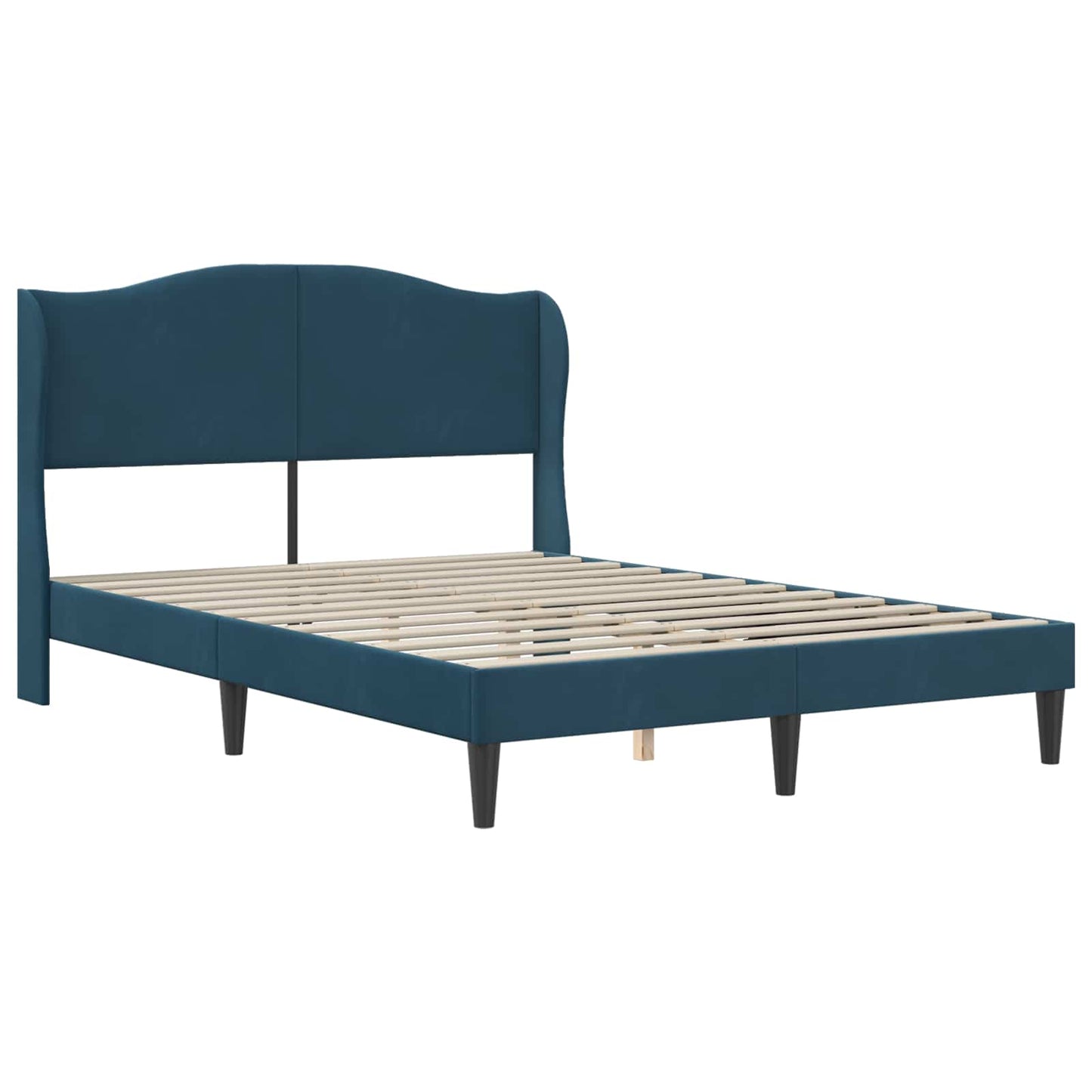 Struttura del letto con testiera Blu 140 x 200 cm Velluto | homemem39
