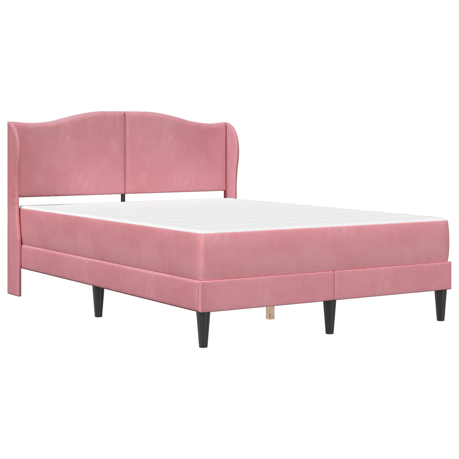 Struttura del letto con testiera Rosa 160 x 200 cm Velluto | homemem39