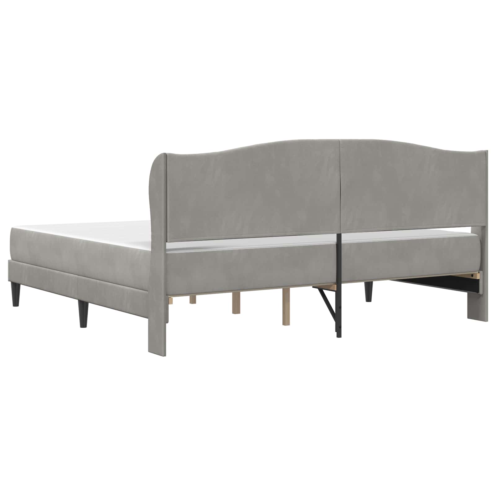 Struttura del letto Grigio Chiaro 200 x 200 cm Velluto | homemem39