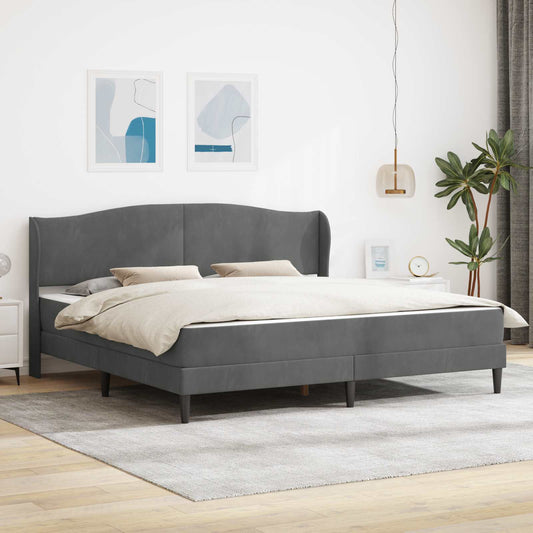 Struttura del letto Grigio Scuro 200 x 200 cm Velluto | homemem39