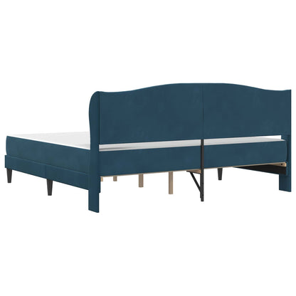 Struttura del letto con testiera Blu 200 x 200 cm Velluto | homemem39