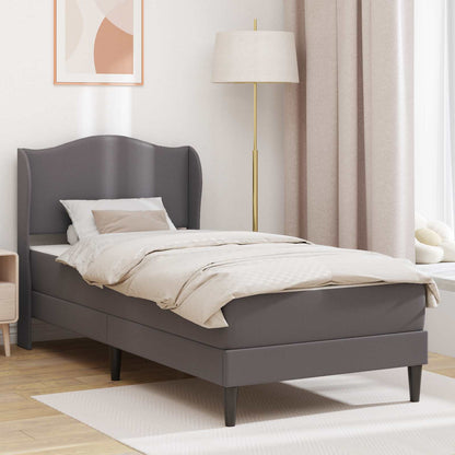 Struttura del letto con testiera Grigio 90 x 190 cm Similpelle | homemem39
