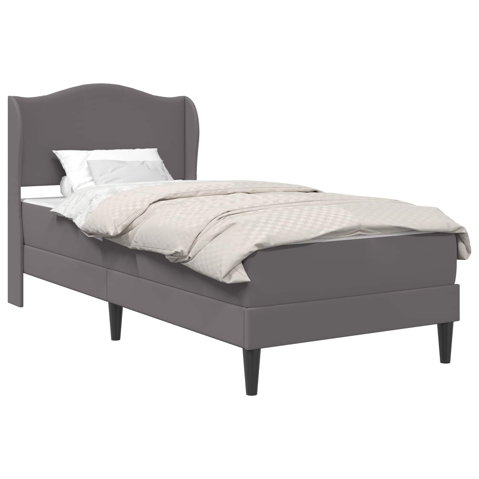 Struttura del letto con testiera Grigio 90 x 190 cm Similpelle | homemem39
