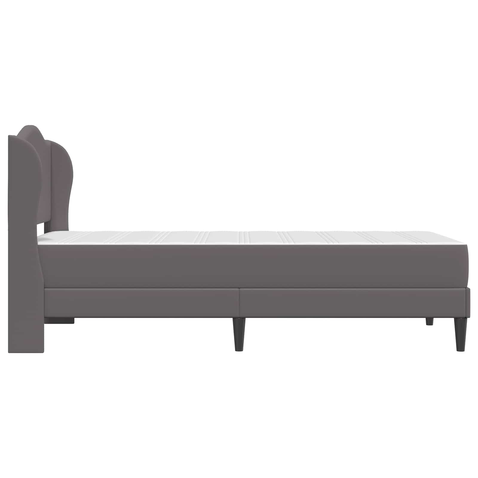 Struttura del letto con testiera Grigio 90 x 190 cm Similpelle | homemem39