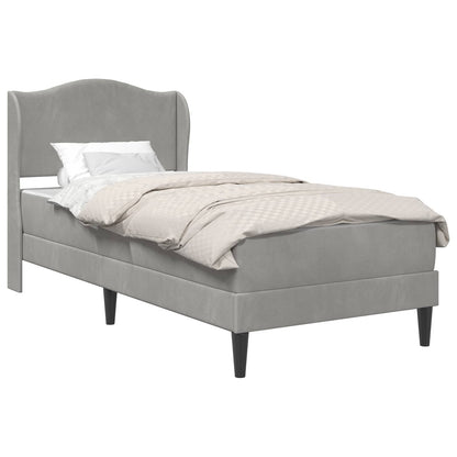Struttura del letto Grigio Chiaro 90 x 190 cm Velluto | homemem39