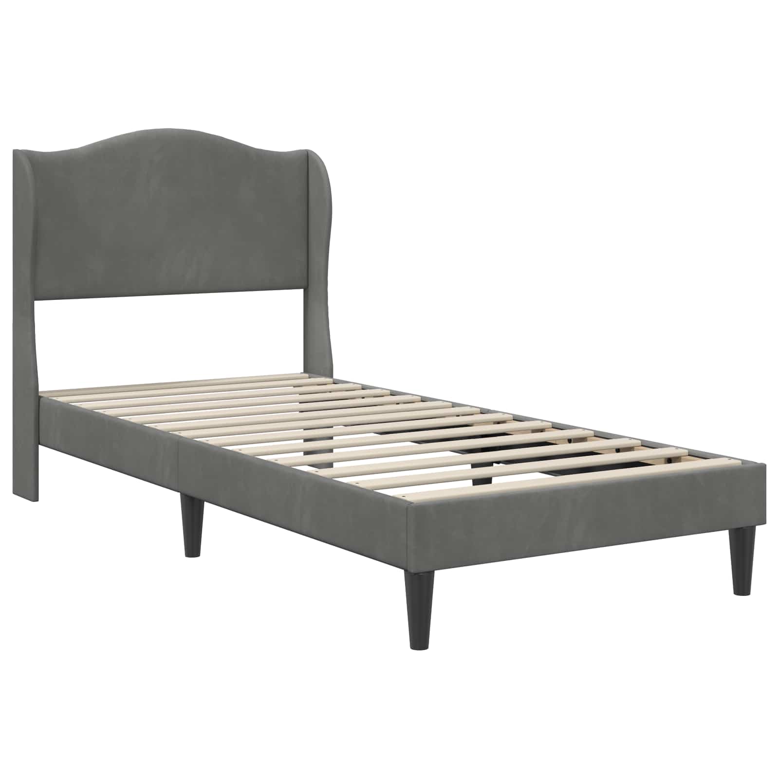 Struttura del letto Grigio Scuro 90 x 190 cm Velluto | homemem39