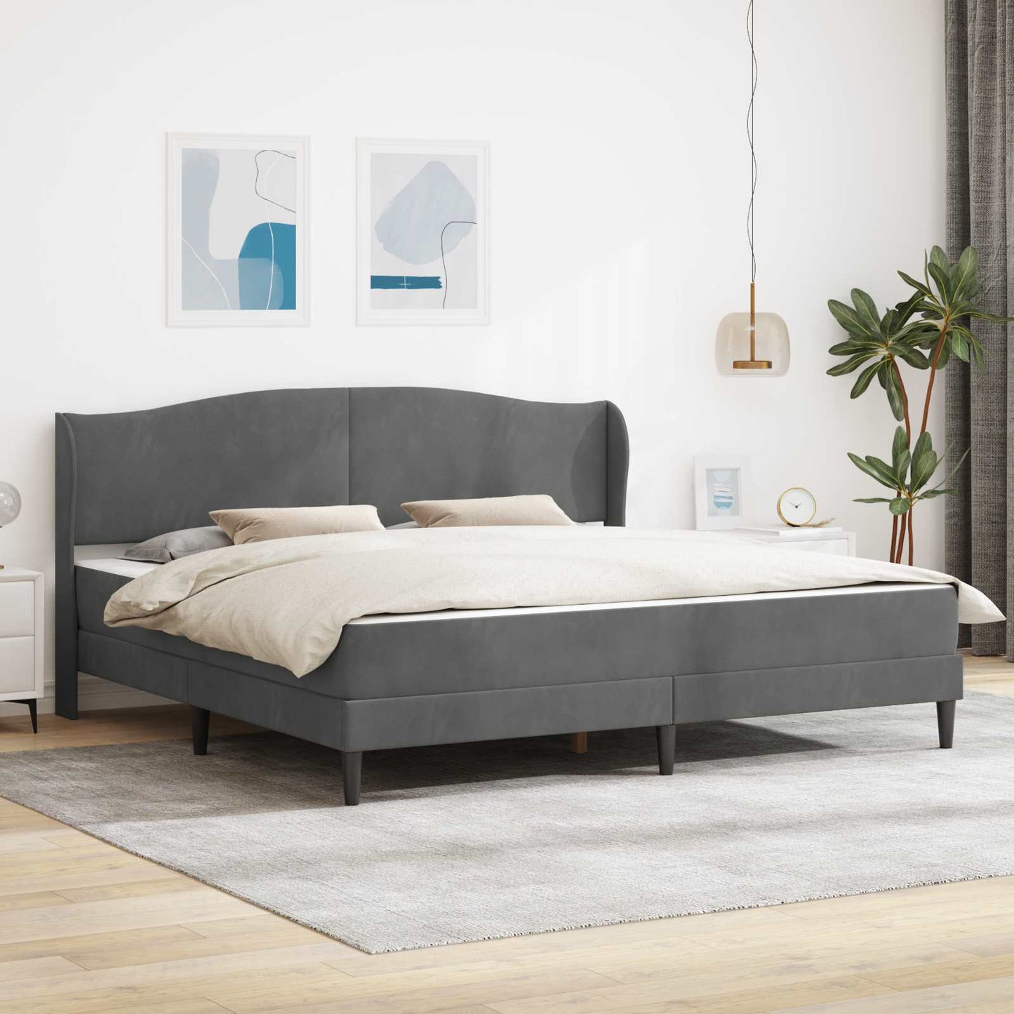 Struttura del letto Grigio Scuro 180 x 200 cm Velluto | homemem39