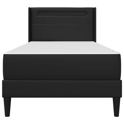 Struttura del letto con strisce LED Nero 90 x 190 cm Similpelle | homemem39