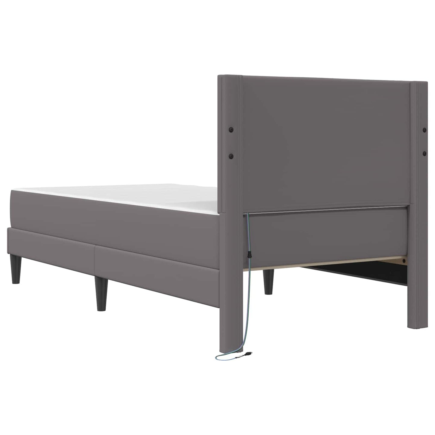Struttura del letto con testiera Grigio 90 x 190 cm Similpelle | homemem39