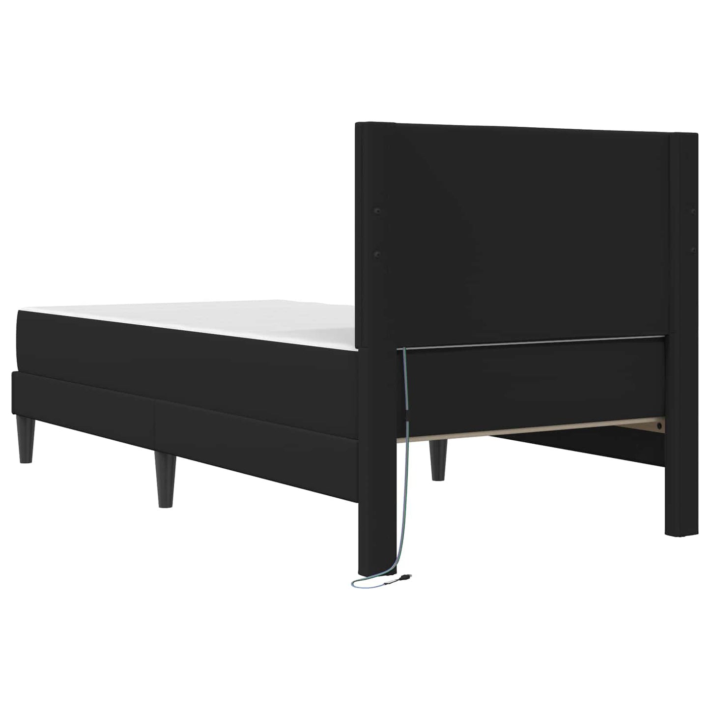 Struttura del letto con strisce LED Nero 90 x 190 cm Similpelle | homemem39