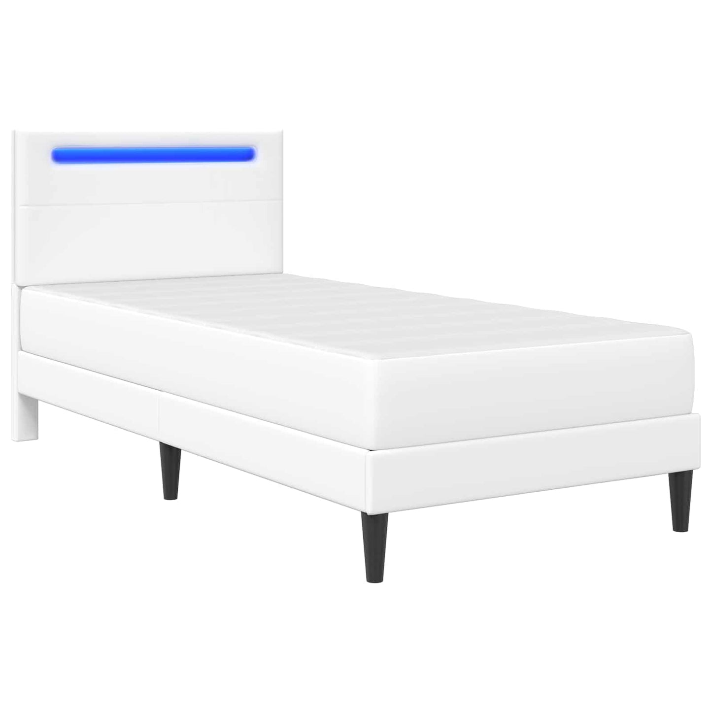 Struttura del letto con testiera Bianco 90 x 190 cm Similpelle | homemem39