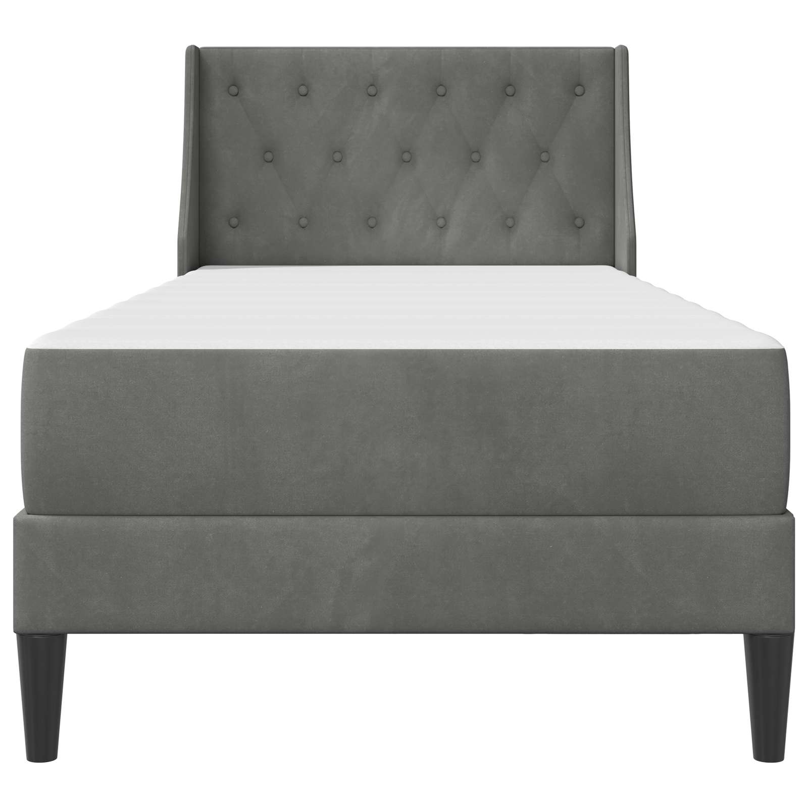 Struttura letto con materasso Grigio scuro 90 x 200 cm Velluto | homemem39
