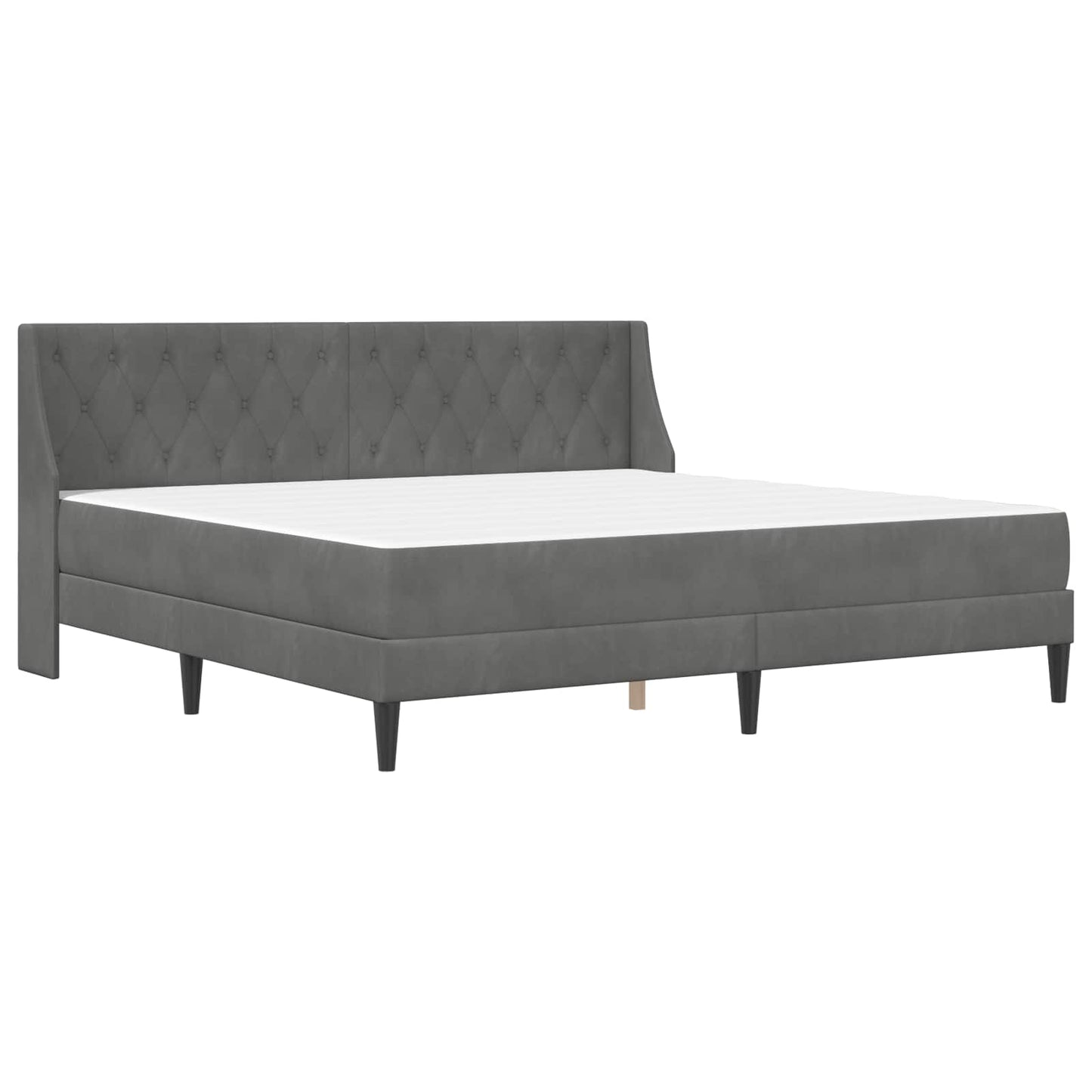 Struttura letto con materasso Grigio scuro 200 x 200 cm Velluto | homemem39