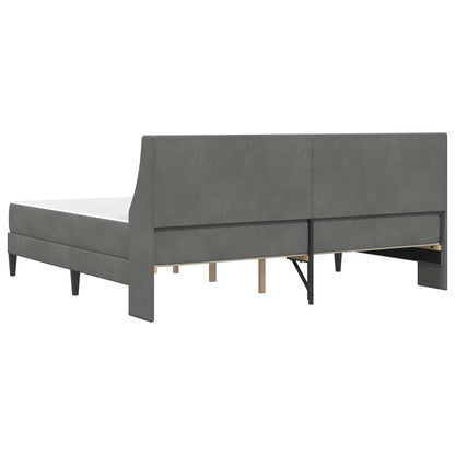 Struttura letto con materasso Grigio scuro 200 x 200 cm Velluto | homemem39