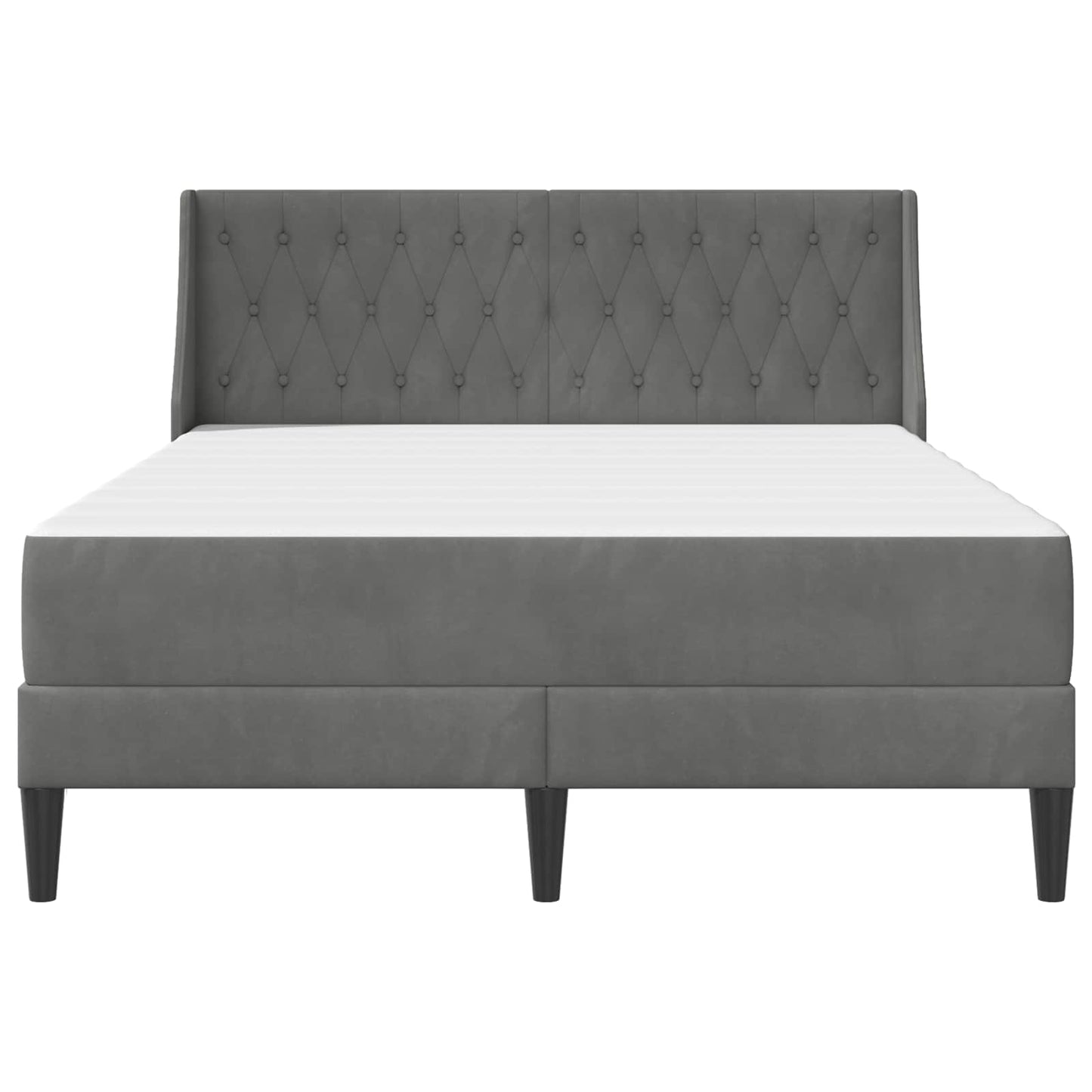 Struttura letto con materasso Grigio scuro 137 x 190 cm Velluto | homemem39