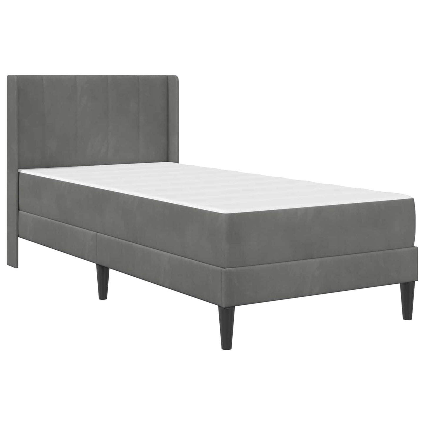 Struttura letto con materasso Grigio scuro 90 x 200 cm Velluto
