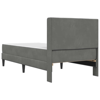Struttura letto con materasso Grigio scuro 90 x 200 cm Velluto | homemem39