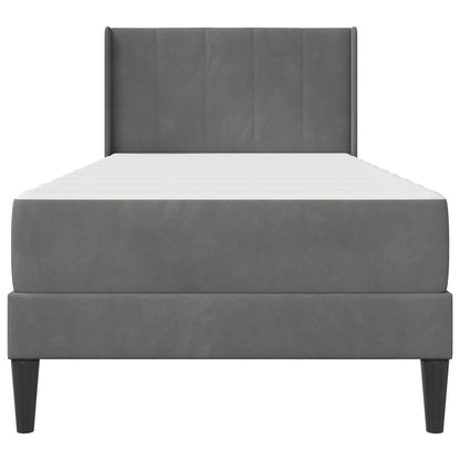 Struttura letto con materasso Grigio scuro 90 x 200 cm Velluto