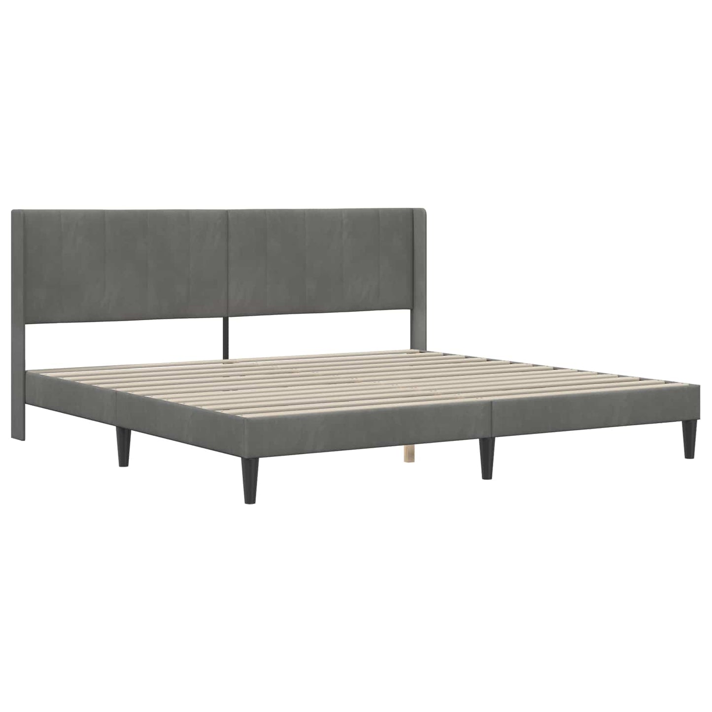 Struttura letto con materasso Grigio scuro 200 x 200 cm Velluto | homemem39