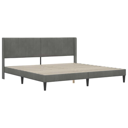 Struttura letto con materasso Grigio scuro 200 x 200 cm Velluto | homemem39