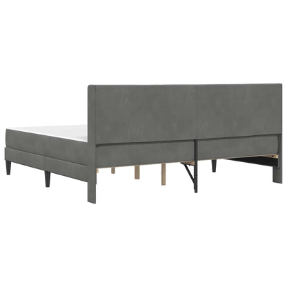 Struttura letto con materasso Grigio scuro 200 x 200 cm Velluto | homemem39