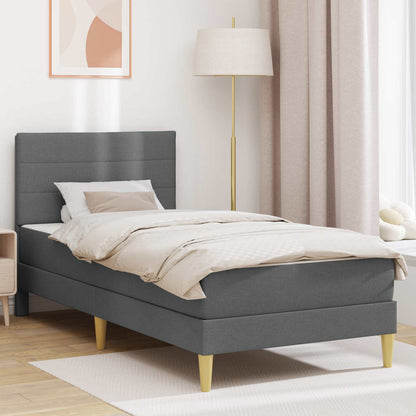 Struttura letto con materasso Grigio scuro 90 x 190 cm Tessuto | homemem39