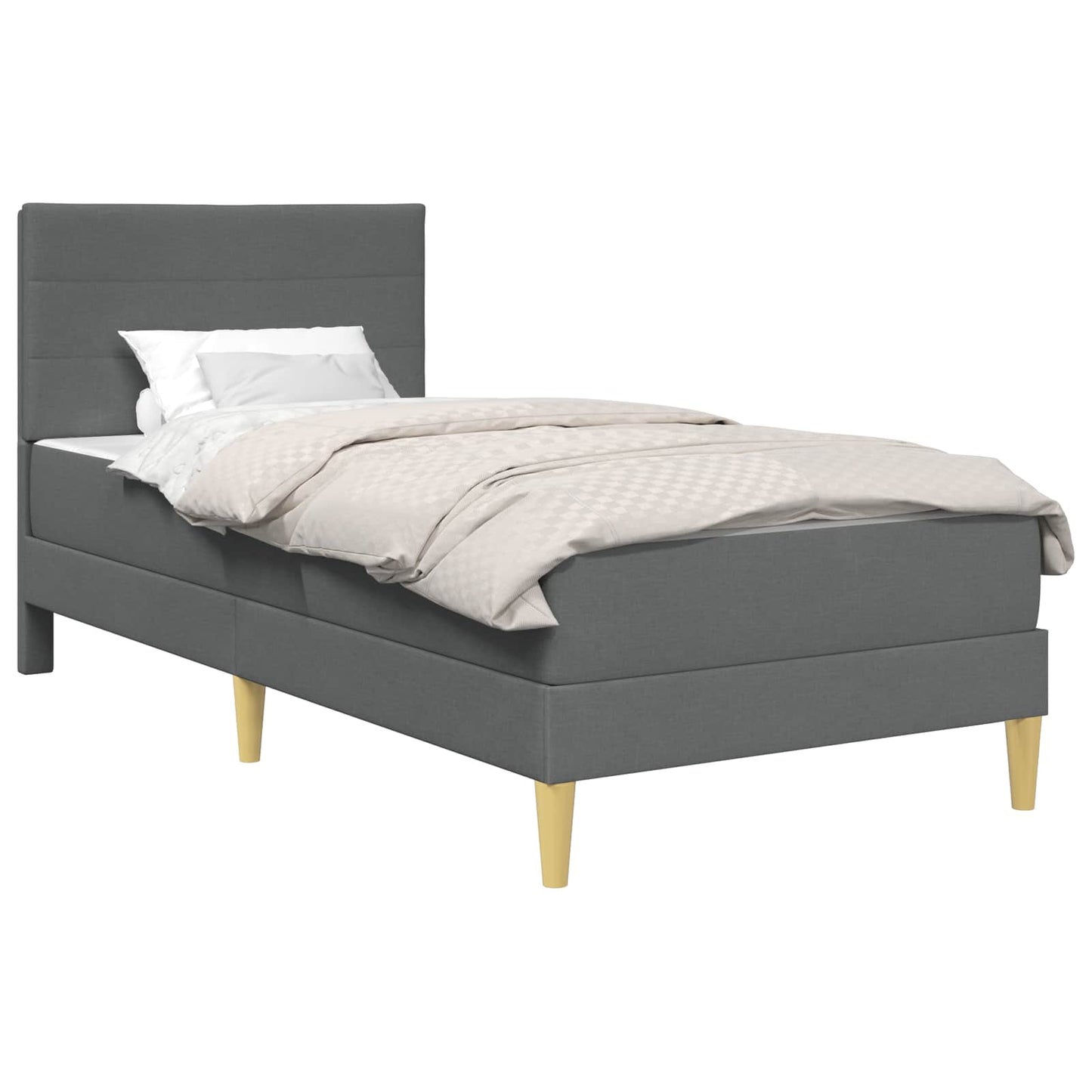 Struttura letto con materasso Grigio scuro 90 x 190 cm Tessuto | homemem39