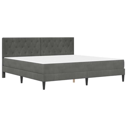 Struttura letto con materasso Grigio scuro 180 x 200 cm Velluto | homemem39