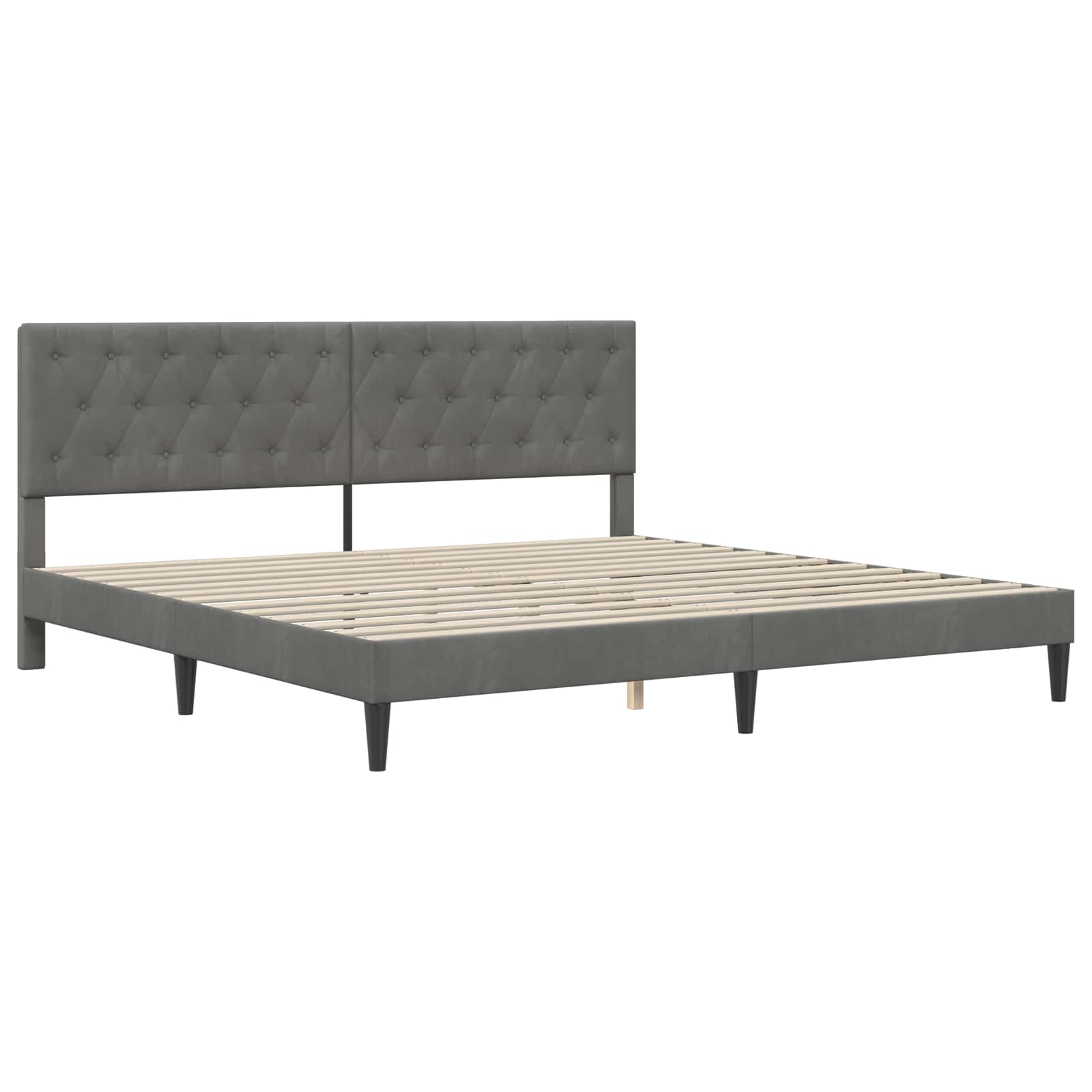 Struttura letto con materasso Grigio scuro 180 x 200 cm Velluto | homemem39