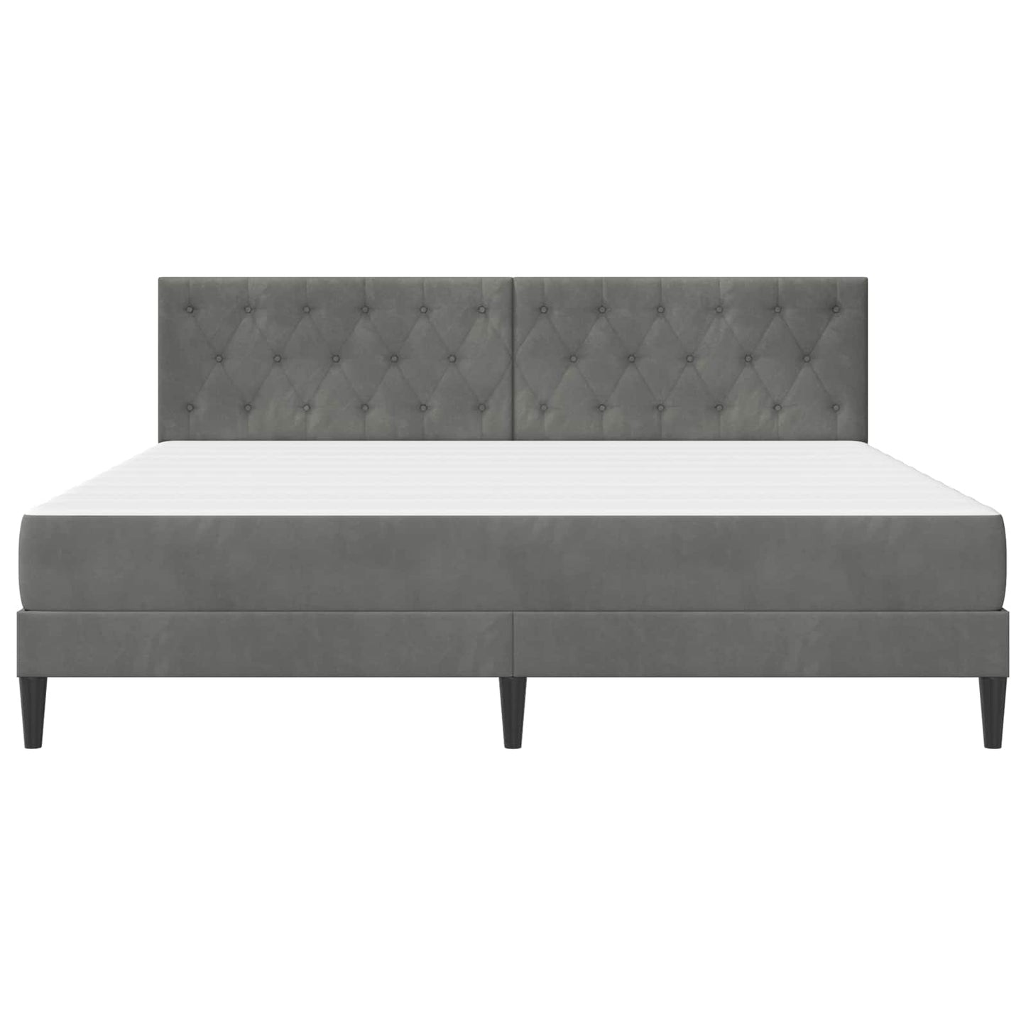 Struttura letto con materasso Grigio scuro 180 x 200 cm Velluto | homemem39