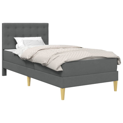 Struttura letto con materasso Grigio scuro 90 x 190 cm Tessuto | homemem39
