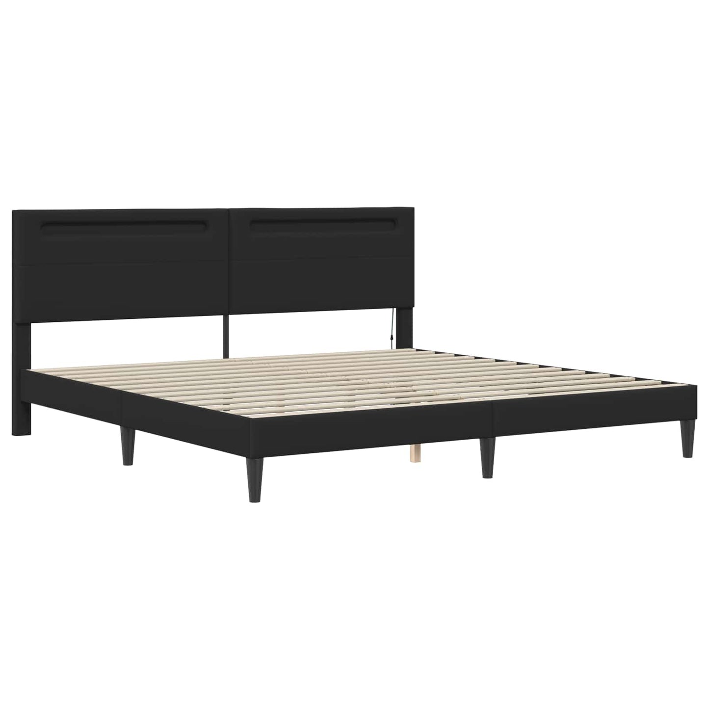 Struttura del letto con testiera Nero 180 x 200 cm Similpelle | homemem39