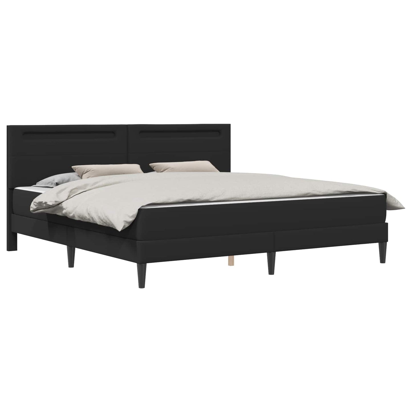 Struttura del letto con testiera Nero 180 x 200 cm Similpelle | homemem39