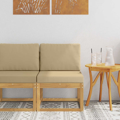 Set di divani da esterno Bianco e Beige 59 x 63 x 73 cm | homemem39