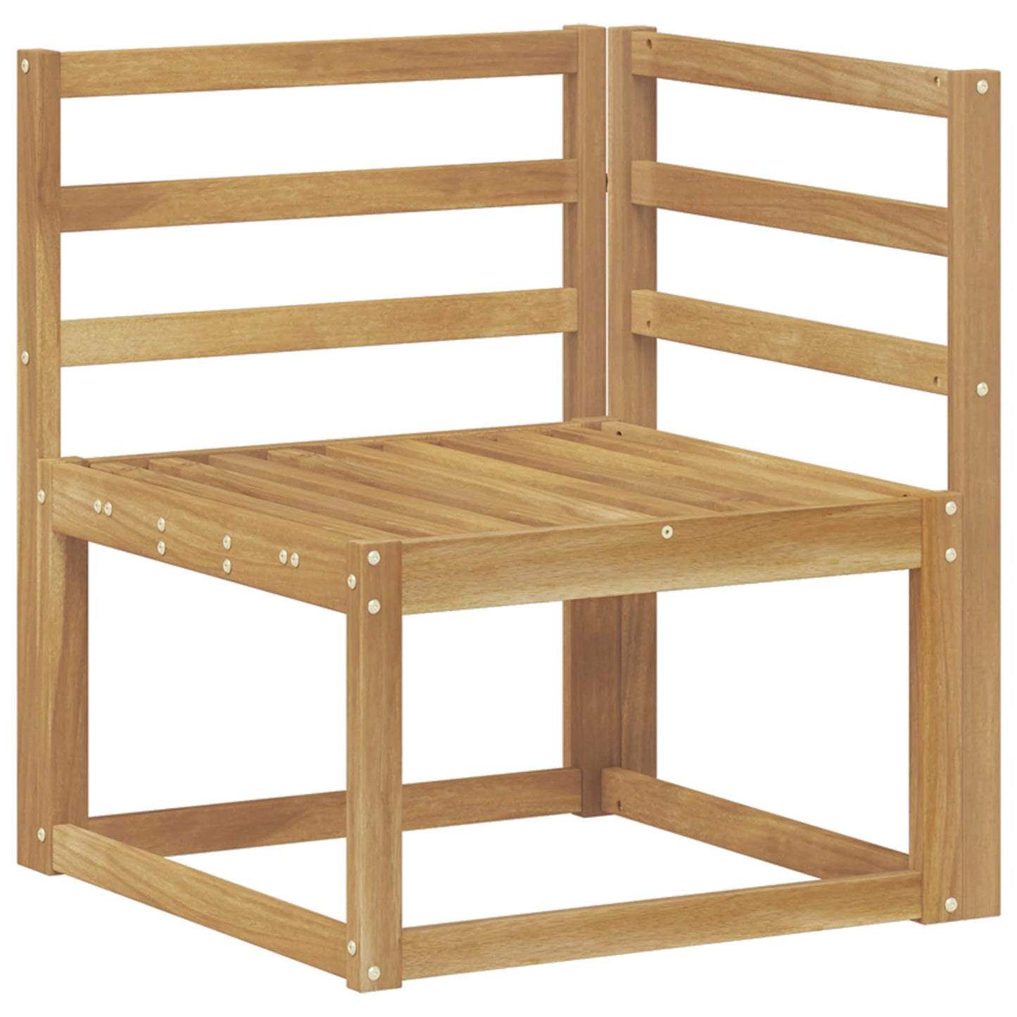 Divano Angolare da Esterno Legno di Acacia Massello Bianco
