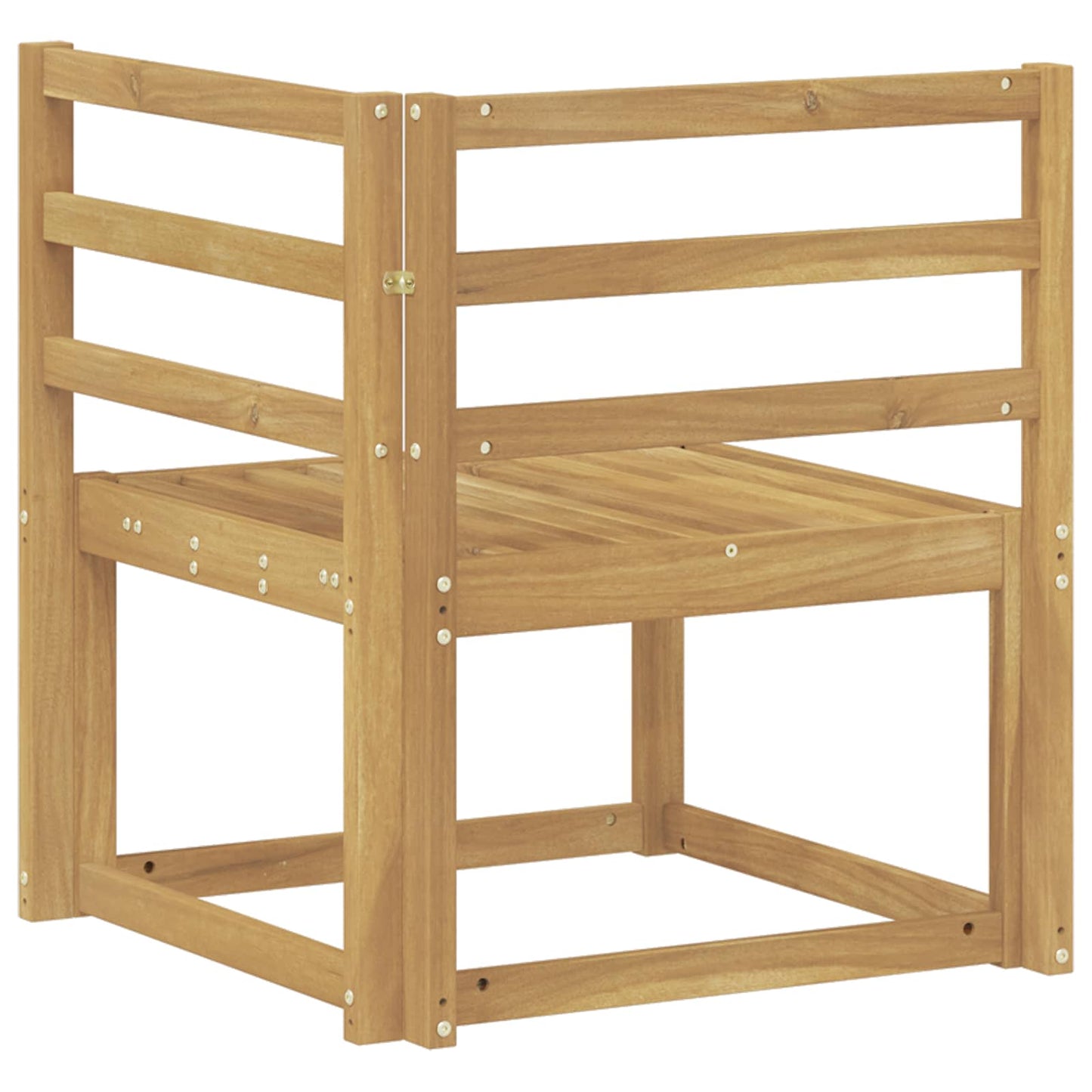 Divano Angolare da Esterno Legno di Acacia Massello Bianco