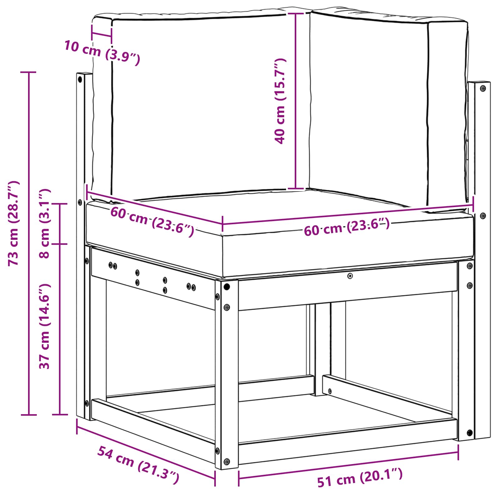Set di divani da esterno Legno di Acacia Massello - homemem39