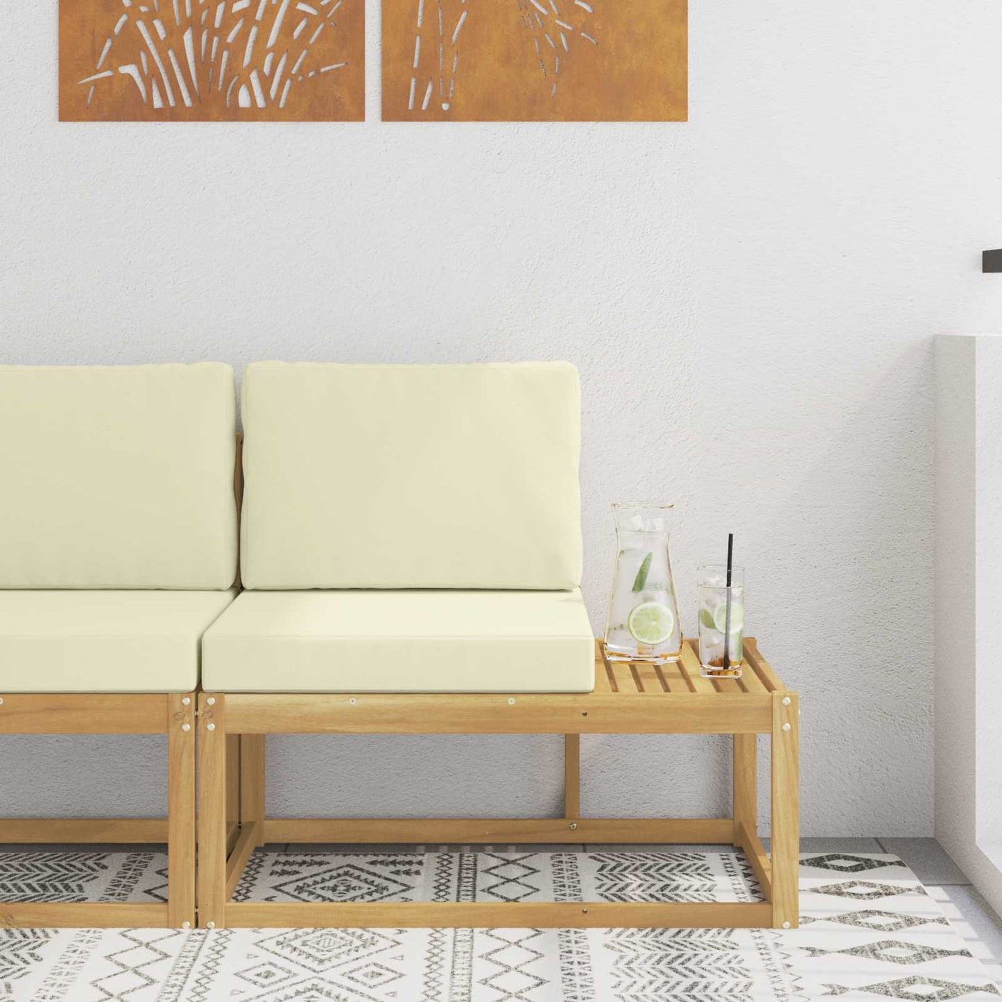 Divano da Esterno con cuscino Bianco 91 x 63 x 73 cm