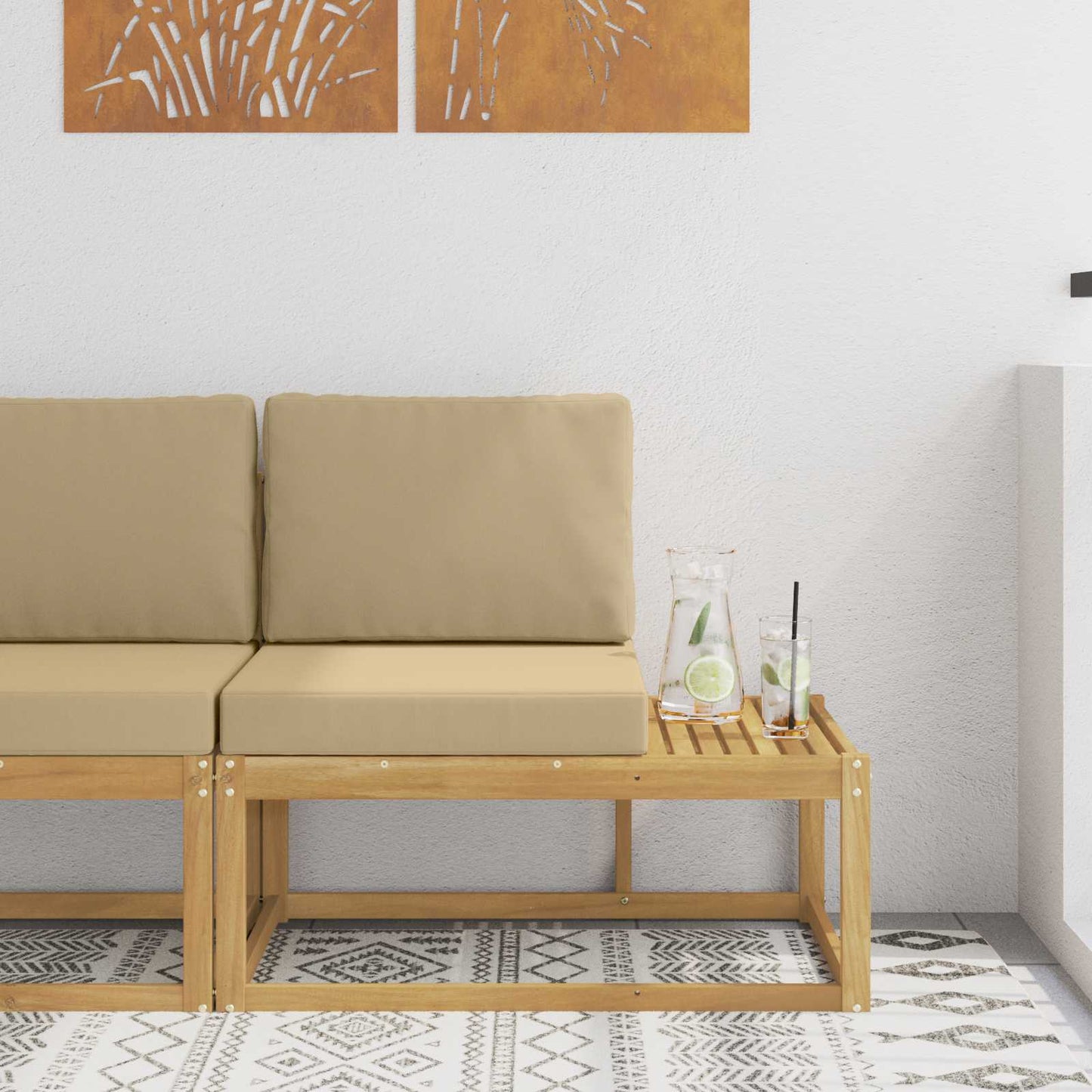 Divano da Esterno con cuscino Bianco 91 x 63 x 73 cm