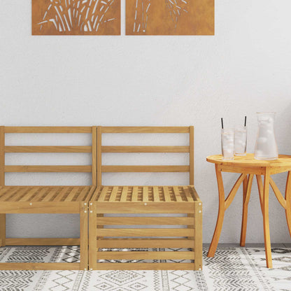 Divano centrale per esterno Legno di Acacia Massello Bianco