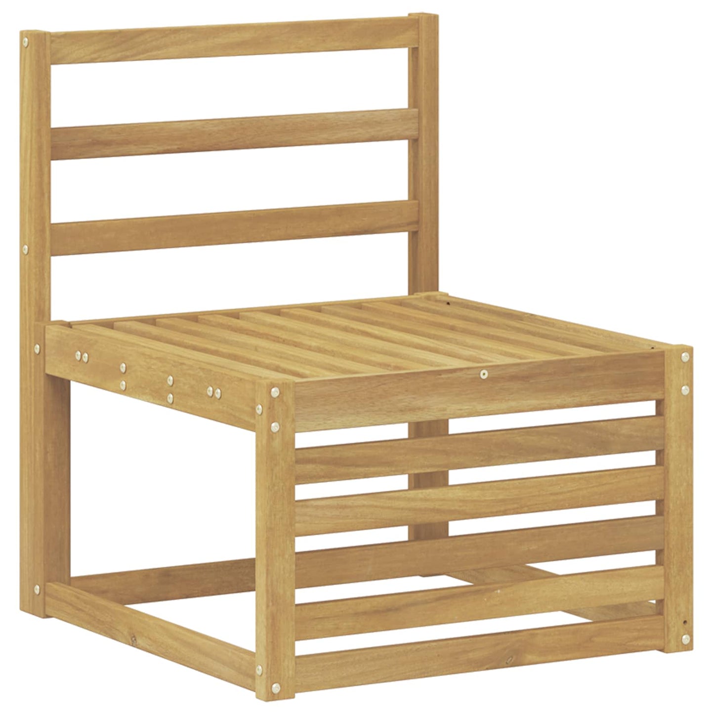 Divano centrale per esterno Legno di Acacia Massello Bianco