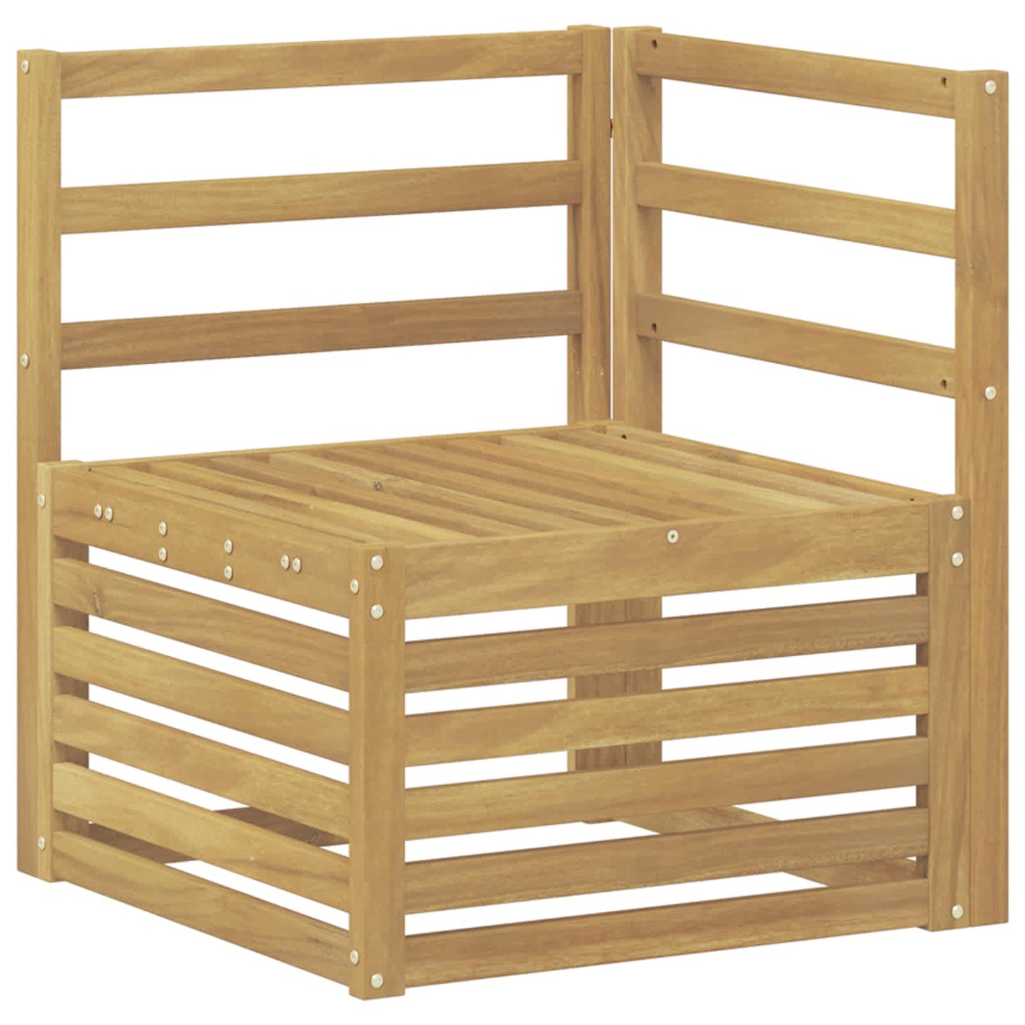 Divano Angolare da Esterno Legno di Acacia Massello Bianco - homemem39