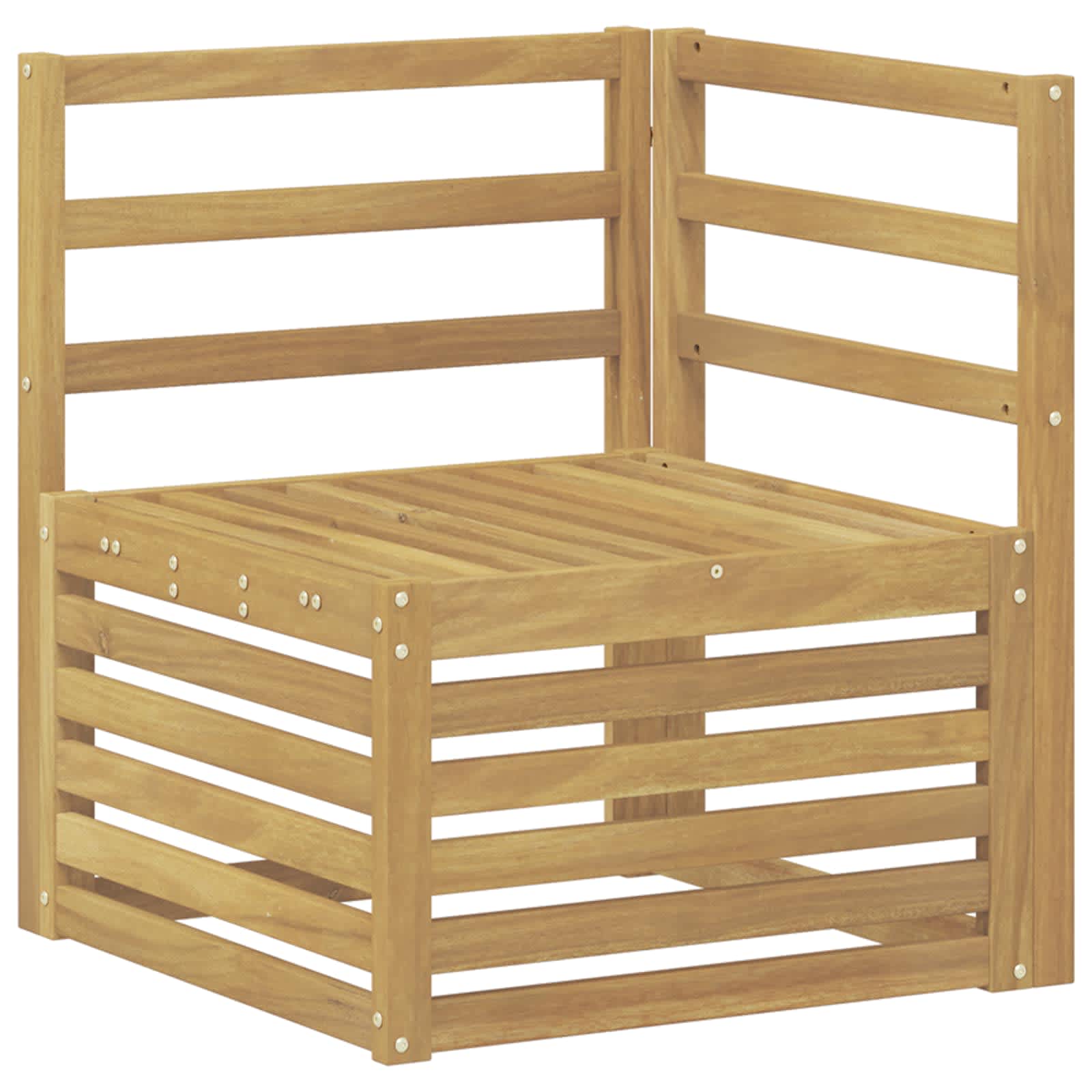 Divano Angolare da Esterno Legno di Acacia Massello Bianco - homemem39