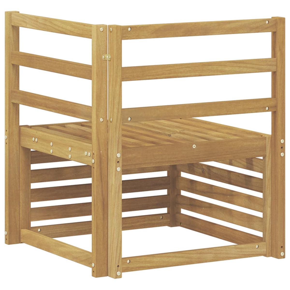 Divano Angolare da Esterno Legno di Acacia Massello Bianco - homemem39