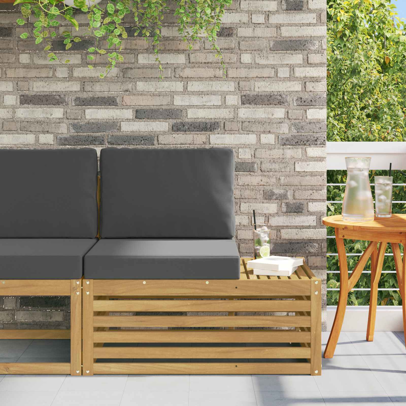 Divano Esterno Finale con cuscino Bianco 91 x 63 x 73 cm - homemem39