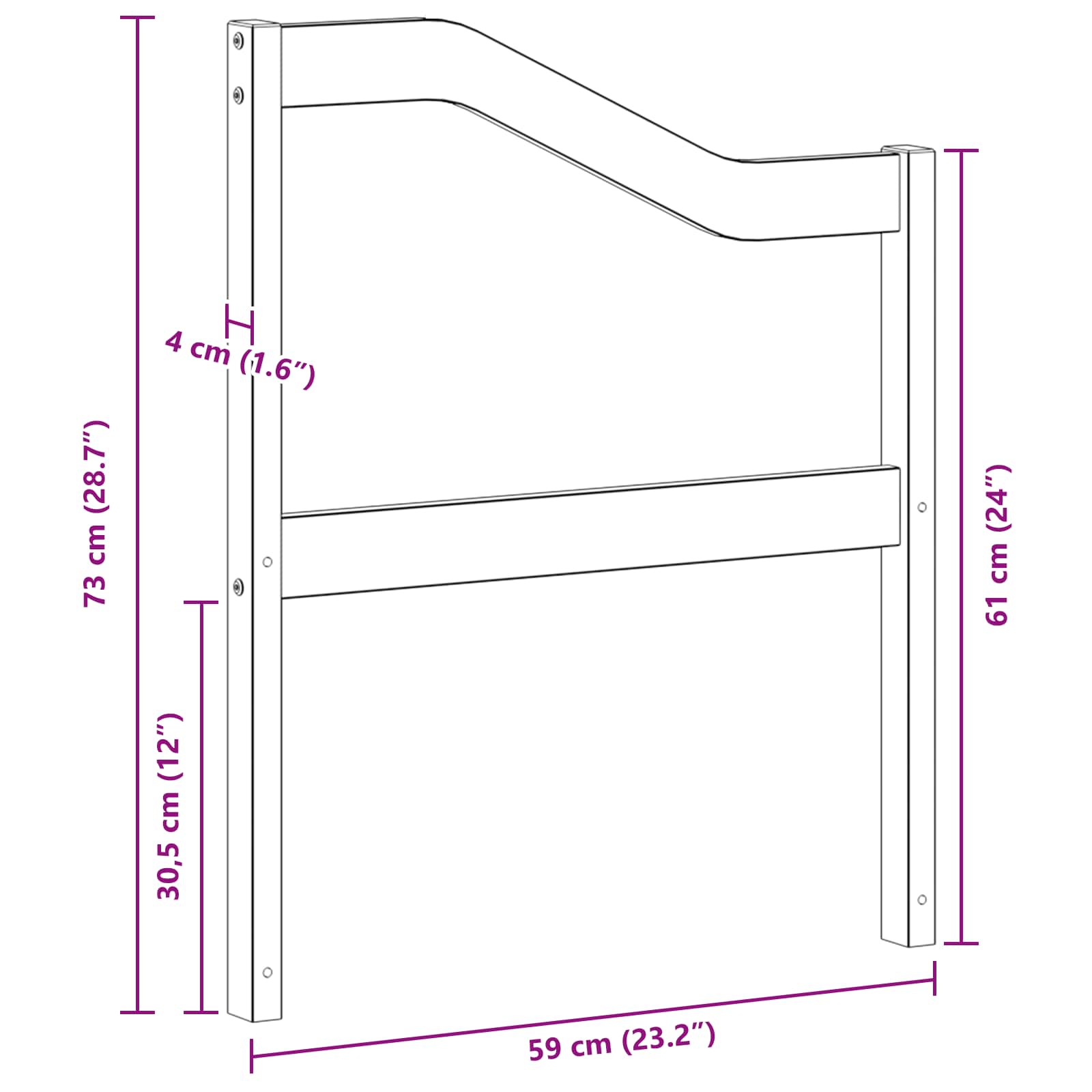Modulo braccioli 2 pcs Bianco 59 x 4 x 73 cm | homemem39